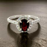 Maya Lianna Garnet and Diamond Ring 14866