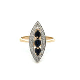 Vintage Sapphire & Diamond 14K Yellow & White Gold Ring