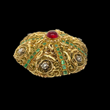 Estate Of Iconic Music Composer Earle & Eliose Sidwel Hagen C1890 Emerald Diamond Brooch/Pendant 14096