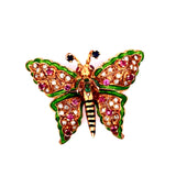 Ruby, Diamond, Sapphire, Enamel and 18K Yellow Gold Butterfly Brooch/Pendant