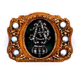 Estate Of King Victor Emmanuel of Italy Diamond Pearl, Green Enamel 18K Yellow/Rose Gold Box 15467