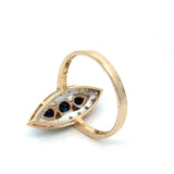 Vintage Sapphire & Diamond 14K Yellow & White Gold Ring