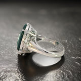 Estate 4.75 ct Jadeite Diamond Platinum Ring 14985