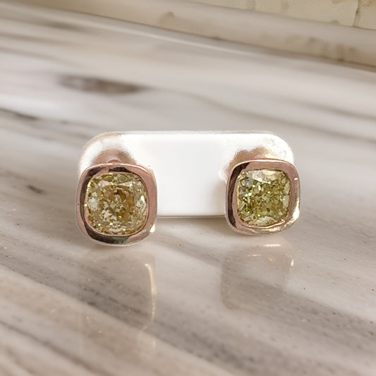 Designer Maya Lianna 3.07 cttw Natural Fancy Brownish Yellow Diamond (GIA) 14K Rose Gold Earrings 14745