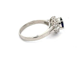 Estate .70 ct Oval Sapphire Diamond Platinum Ring 14817