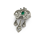 Vintage Emerald and Diamond 18K Yellow and White Gold Pendant