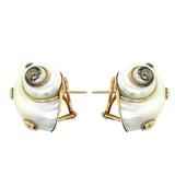 Estate Shell 14kt Yellow Gold Mazza Earrings 13293