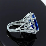 Tanzanite, Diamond and 18K White Gold Ring