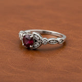 Ruby, Diamond and 14K White Gold Ring