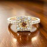 Leo Schachter Natural Fancy Orange Diamond Ring 14892