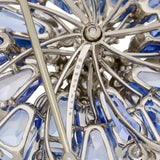 Estate Oscar Heyman 31.31ctttw Ceyon Sapphire and 5.77cttw Diamond platinum Pendant / Brooch
