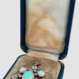 Estate Tiffany & Company 4.75 cttw Diamond 9.50 cttw Opal Platinum & 18K Yellow Gold Pendant Orginial Box Circa 1900 14284