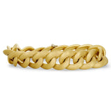 Designer Nicolis Cola Brushed Curb Link 18K Yellow Gold Necklace and Bracelet (Converts)
