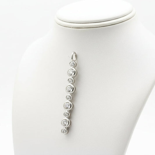 Custom Made 9 Stone .25cttw. Diamond 18kt. White Gold Pendant