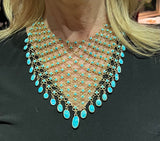 75.00 cttw Turquoise 18K Yellow Gold Necklace 10373