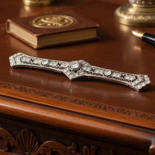 Art Deco 1920's 1.50cttw Diamond Platinum Pendant/Brooch