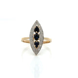 Vintage Sapphire & Diamond 14K Yellow & White Gold Ring