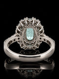 Designer M.C. Marchisio Natural Paraiba & Diamond 18KT White Gold Ring