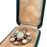 Estate Tiffany & Company 4.75 cttw Diamond 9.50 cttw Opal Platinum & 18K Yellow Gold Pendant Orginial Box Circa 1900 14284