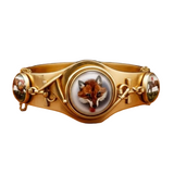 Vintage Equestrian/ Fox Hunt Rare 14K Yellow Gold Bangle