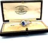 Estate .48 ct Oval Sapphire Diamond Platinum Ring 14818