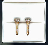 The Champion .58 cttw Diamond Yellow Gold Golf Tee Earrings 15446