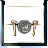 The Champion .58 cttw Diamond Yellow Gold Golf Tee Earrings 15446