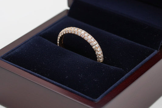 Martin Flyer Diamond and 14K Rose Gold Eternity Band
