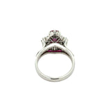 Mid Century Modern Ruby and Diamond Platinum Ring