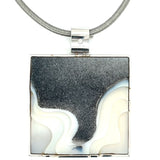 The Works of Designer Steve Walters "Waters Edge" One Of a Kind Beryl White Agate Diamond Necklace 13629