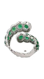 Estate 5.25 cttw Oval Emerald Diamond Bypass 18K White Gold Ring 15007