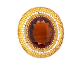 Estate Art Deco 24.40 ct Citrine Pendant Brooch 11998