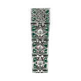 Aristocrat Art Deco Style Fine Emerald and Diamond 18K White Gold Bracelet
