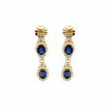 Beverly K Sapphire, Diamond and 14K Yellow Gold Dangle Earrings