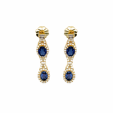 Bev 5.60 cttw Sapphire and Diamond Dangle Earrings 07987