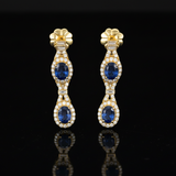 Beverly K Sapphire, Diamond and 14K Yellow Gold Dangle Earrings