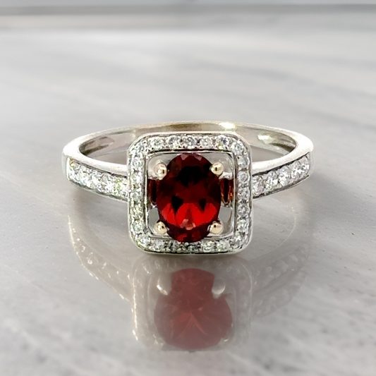 Imagine Bridal Garnet and Diamond Ring 14856