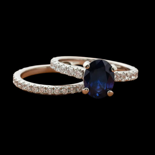 Maya Lianna 1.97 ct Sapphire and Diamond Bridal Set Ring 14862