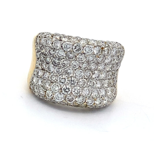 Estate 5.00 cttw Wide Diamond Band 18K Yellow Gold 14184