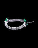 Estate Art Deco Jadeite Diamond Onyx Platinum Bracelet 15469