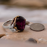 Estate Custom Design 23.92 ct Rhodolite Garnet and 1.06 cttw Diamond Platinum/18K Yellow Gold Ring 15263