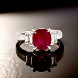 Estate 2.17 ct Ruby and Diamond Platinum Ring 12025