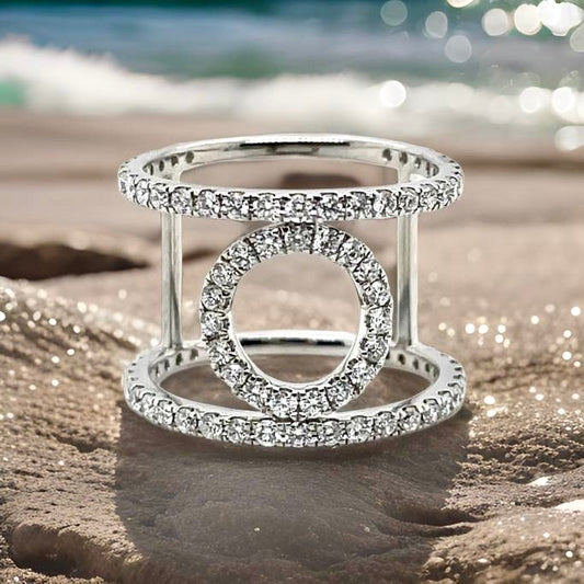 Clyde Duneier Diamond and 14K White Gold Split Band Ring