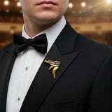 Designer Kazuo Ogana diamond, Tanzanite and Black Enamel Platinum and 18kt Yellow Gold Pendant/Brooch