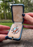 Estate Tiffany & Company 4.75 cttw Diamond 9.50 cttw Opal Platinum & 18K Yellow Gold Pendant Orginial Box Circa 1900 14284