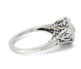 Estate Art Deco .67 ct Old European Cut Diamond Filigree Platinum Ring 14281