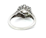 Estate Art Deco .67 ct Old European Cut Diamond Filigree Platinum Ring 14281