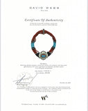 NYC Designer David Webb Diamond, Coral, Onyx, Turquoise, Rock Crystal Platinum, 18K Yellow Gold Necklace