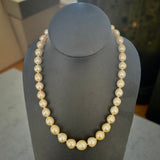 Light Golden South Sea Pearls 9x11mm 18K Yellow Gold Necklace