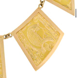 Estate "Story Board Egyptian" 14K Yellow Gold Necklace 15355